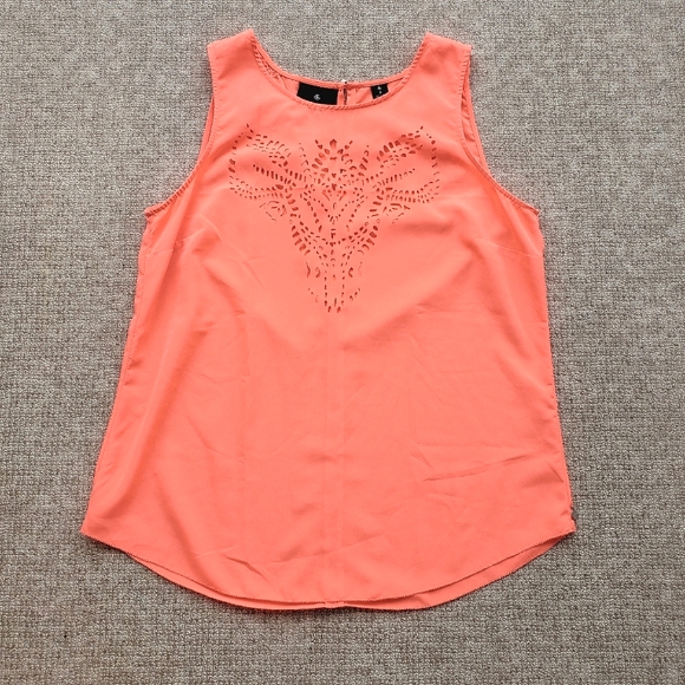 Scotch & Soda Medium Tank Top Neon Pink Sleeveless Shirt Oversized Flowy Boho